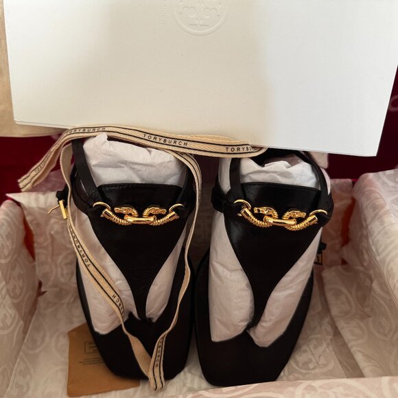 Tory Burch Jessa T-strap Sandal - Perfect Black - Picture 6 of 7